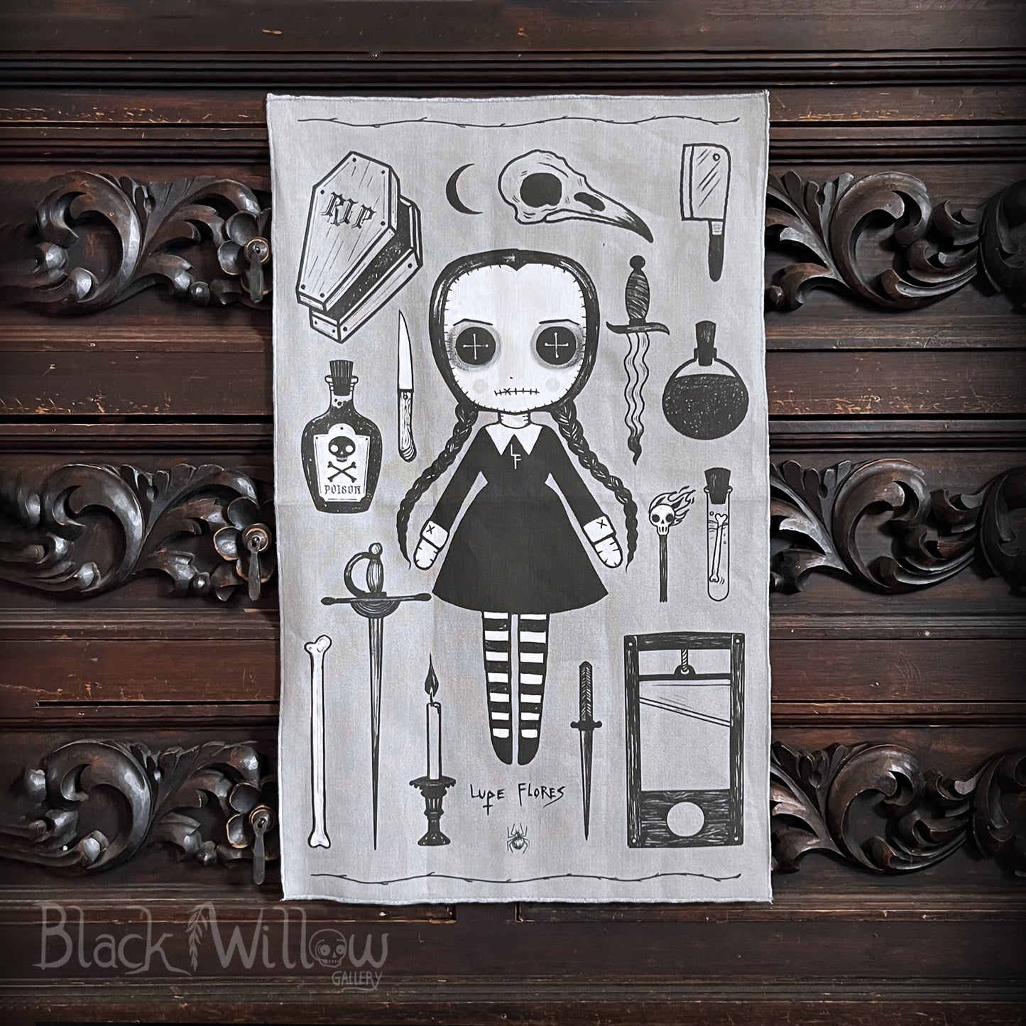 Miss Addams' Haunted Linen Cotton Canvas Towel