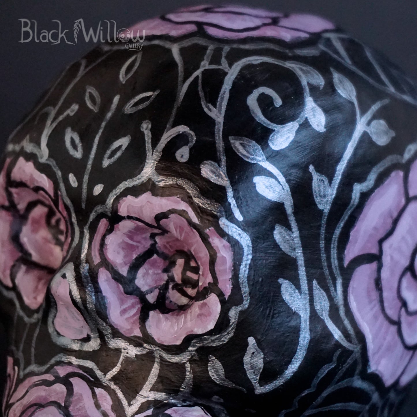 Purple Rose Serenade Paper Mache Sugar Skull