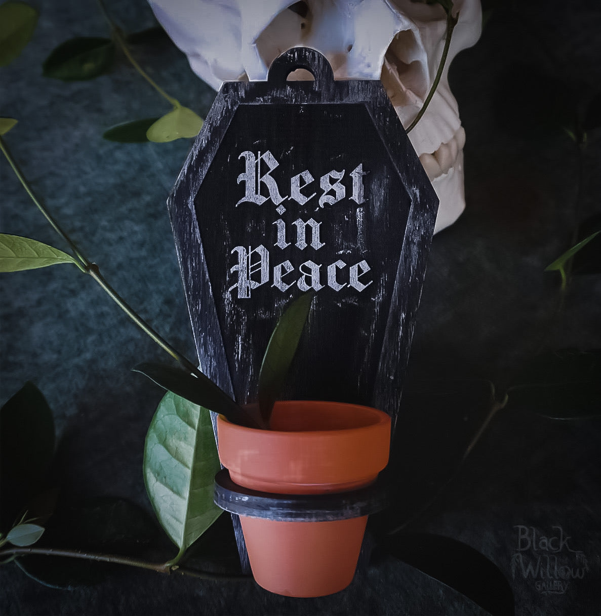 Rest in Peace Mini Coffin Planter