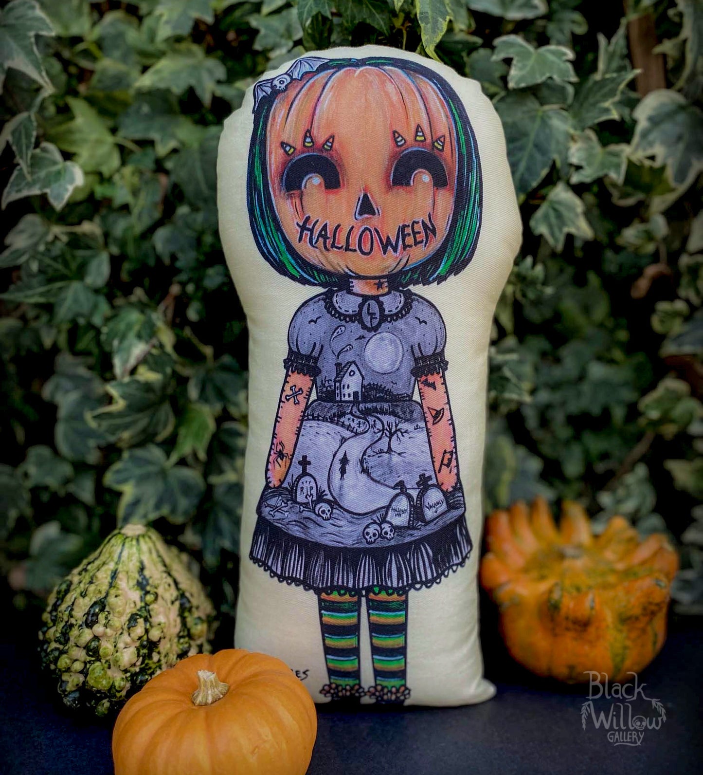 Autumn Halloween Art Pillow