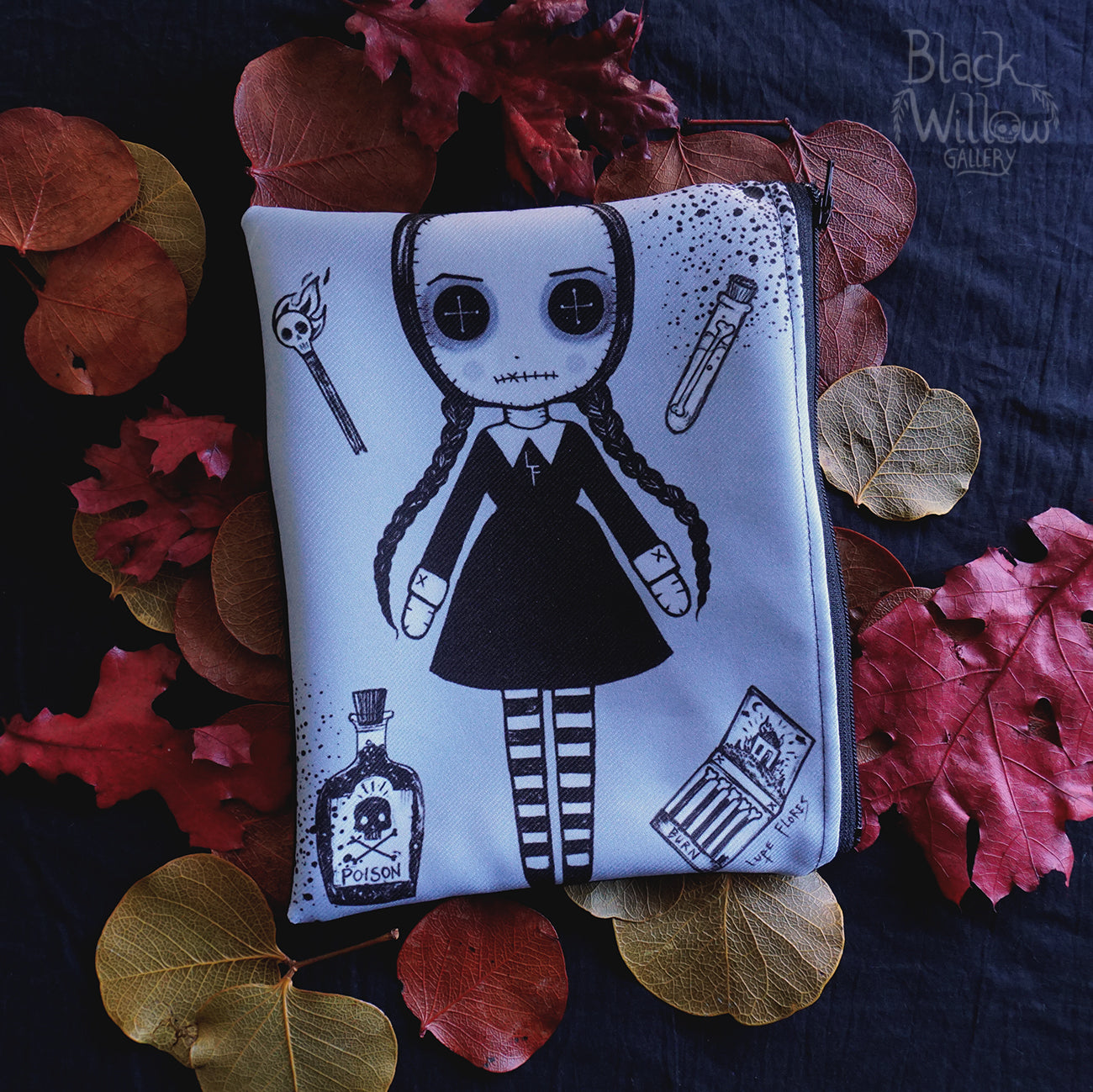 Wednesday Addams Zipper Bag