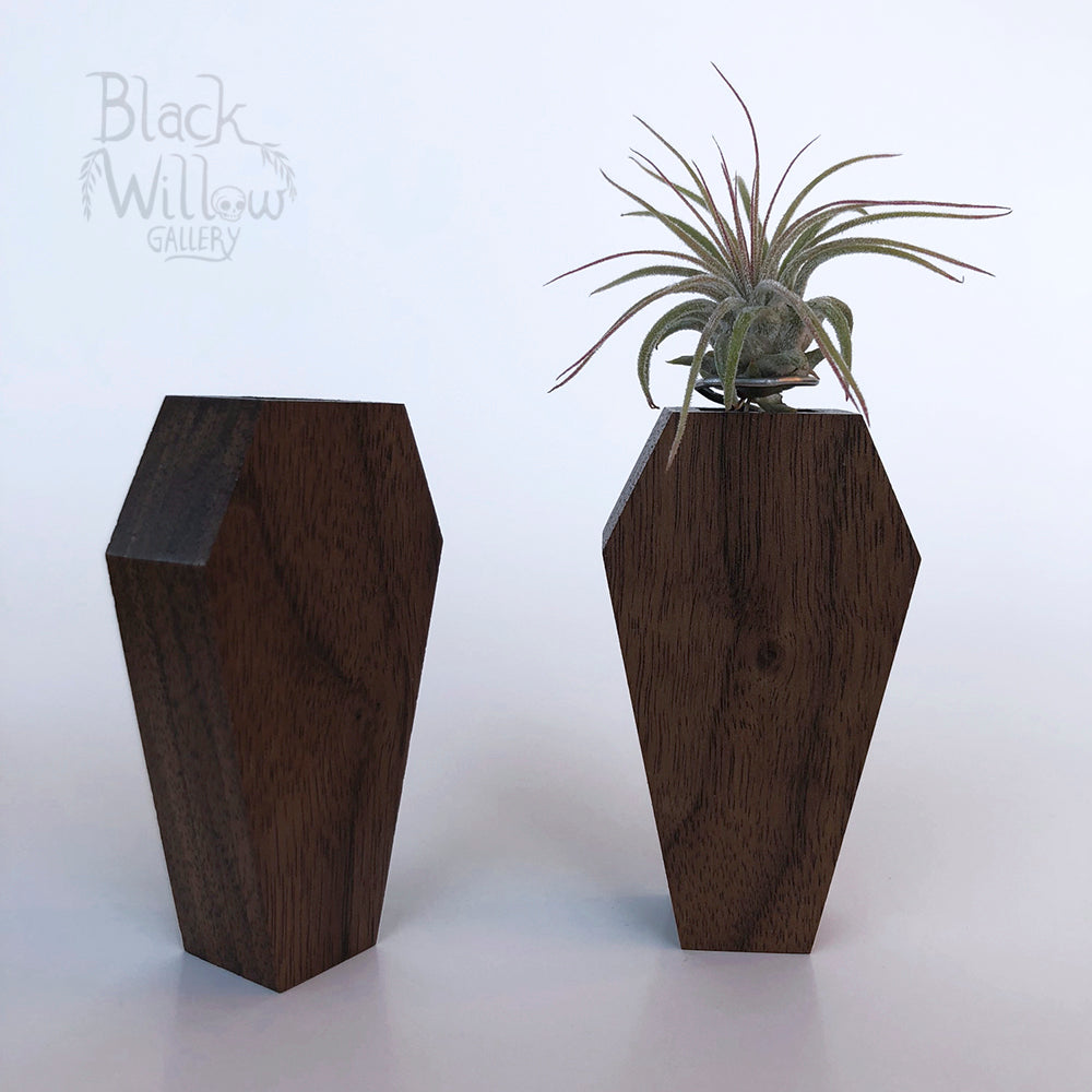 Black Walnut Coffin Planter