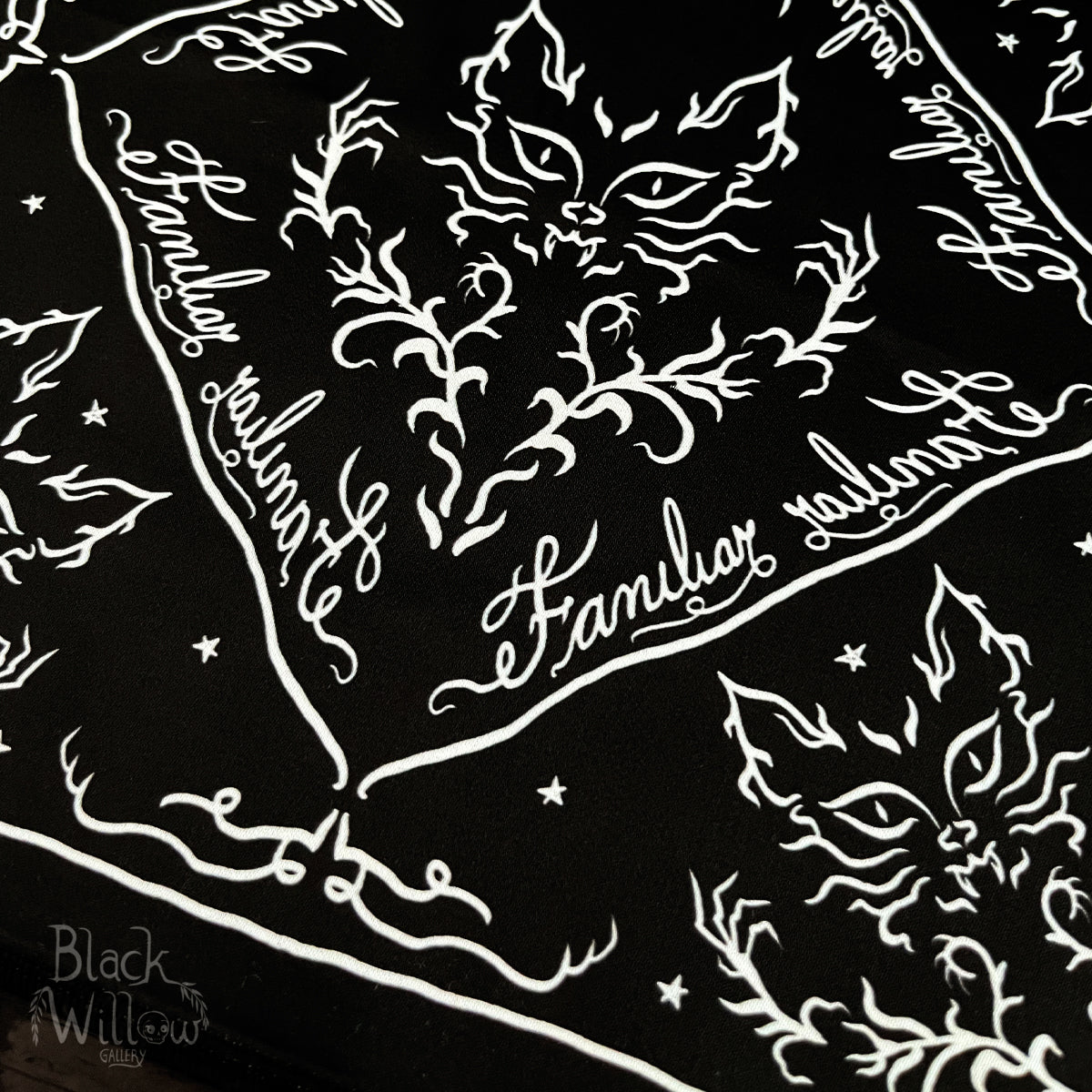 Familiar Cat Handkerchief Organic Sateen