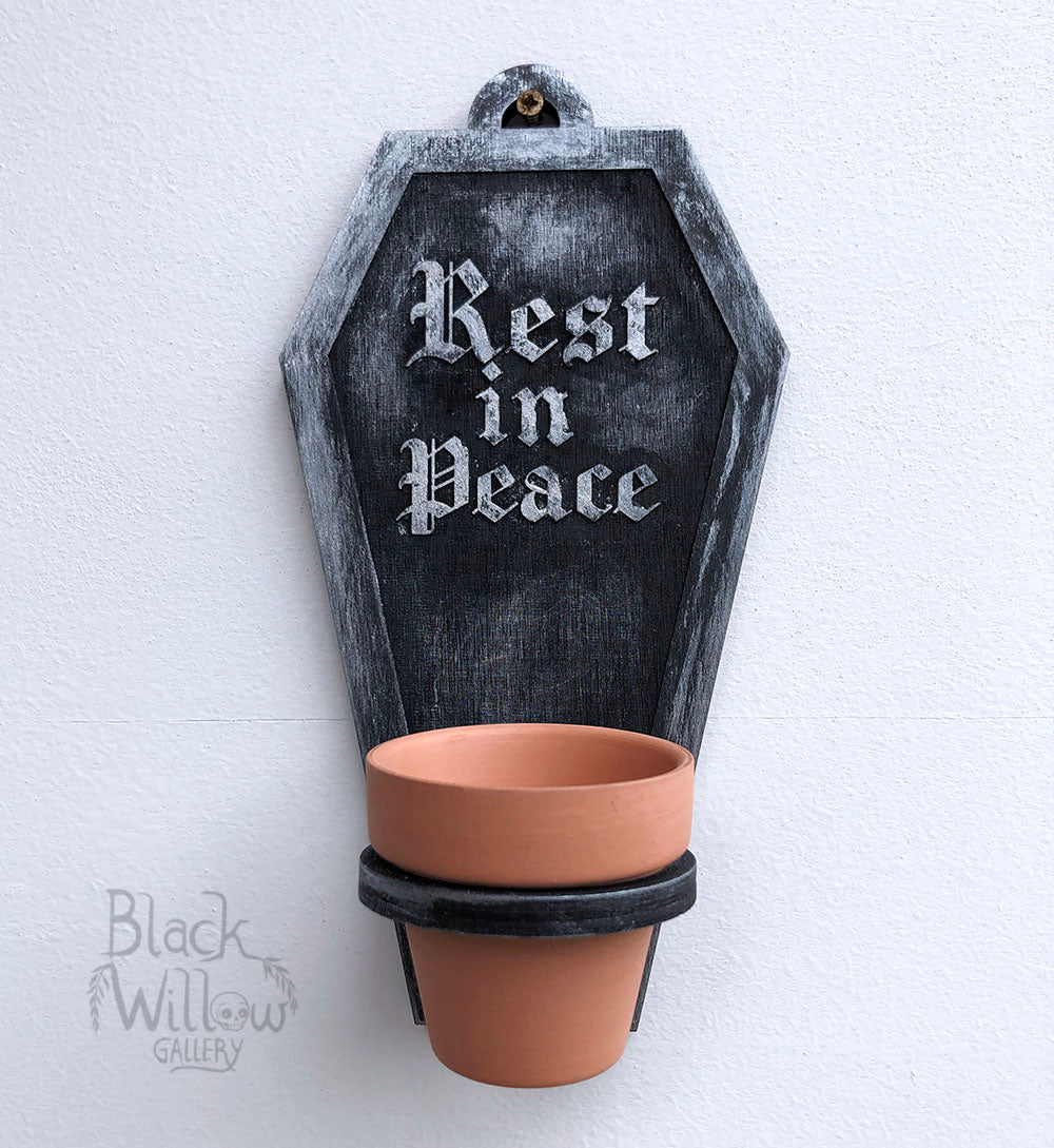 Rest in Peace Mini Coffin Planter